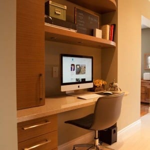 Custom kitchen with computer desk area