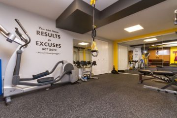 Full gym with specialized flooring