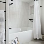 closeup of combo bath shower