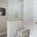 privacy partition with frosted glass outer view
